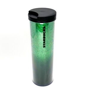 Starbucks Grande Travel Coffee Mug Green Glitter 16 oz Tumbler Holiday 2019 New
